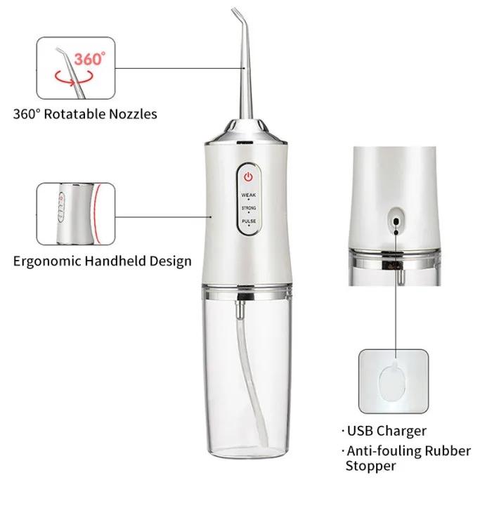 Single Nozzle Portable Oral Irrigator | USB Rechargeable Dental Water Flosser | Wireless Cordless Water Jet Floss for Teeth Whitening & Mouth Washing