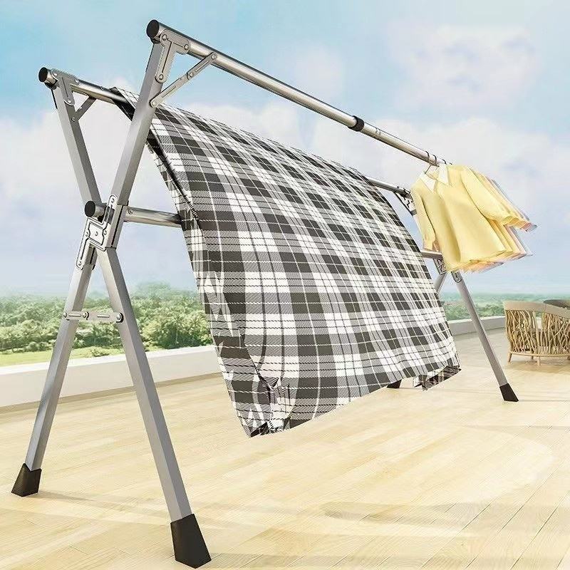 Stainless Steel Expandable Foldable Cloth Drying Rack | Adjustable & Compact Laundry Hanger for Indoor & Outdoor Use | 	67*127*145-240cm