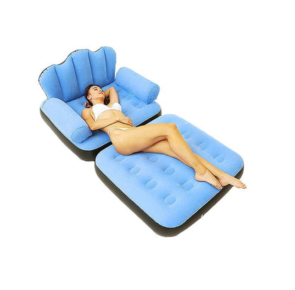 5in1 Multifunctional Inflatable Couch Lazy Sofa Bed with L-Shaped Armrest | Indoor Folding Sofa Bed for Relaxing and Lounging