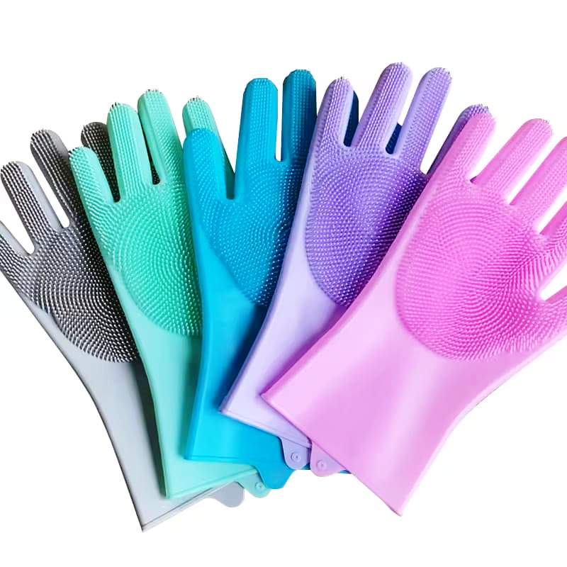 Heat Resistant 2 piece Silicone Washing Gloves | Cleaning Gloves| Kitchen Dishes Cleaning Gloves| Multipurpose