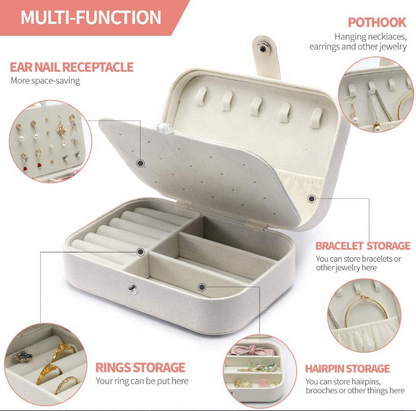 Travel Jewelry Case | Small Portable Jewelry Organizer for Rings and Earrings | Compact Jewelry Storage Box