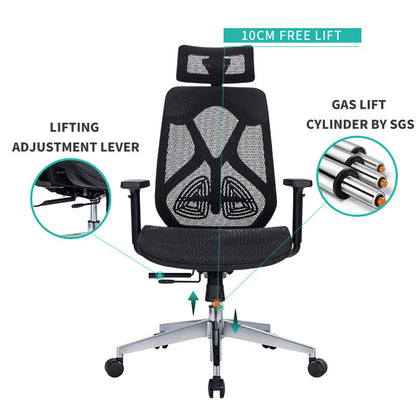 Executive Office Chair | Full Mesh Ergonomic Chair for Maximum Comfort | Ideal for executive offices, meeting rooms, or cubicles