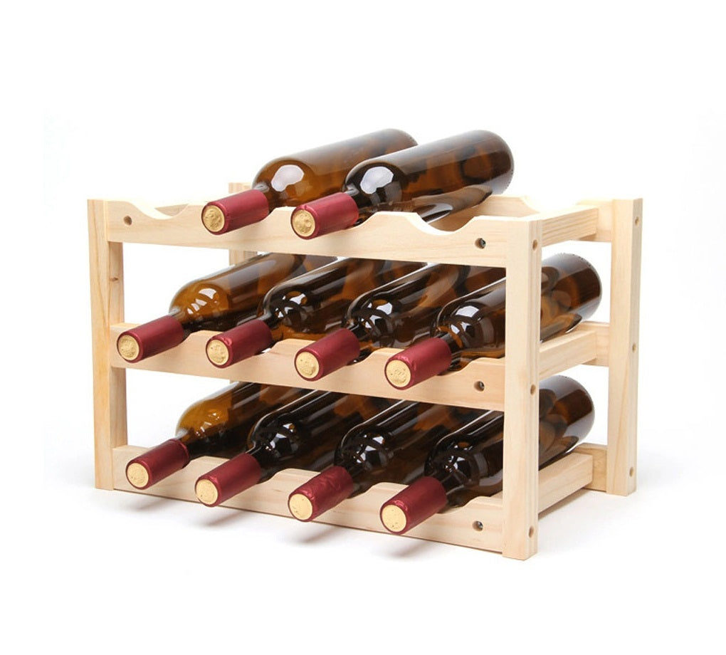 Bamboo Wine Rack Stand | Foldable Countertop Wooden Spice Storage Rack | Stylish Bamboo Countertop Organizer