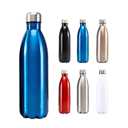 Redberry Stainless Steel Vacuum Flask for Hot & Cold (1 Litre)  | Blue, Silver and Red