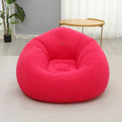 Inflatable Lazy Sofa Chair | Outdoor & Indoor Flocking Inflatable Single Chair for Adults and Students with Free Pump | PVC Plush Football Sofa Lounge