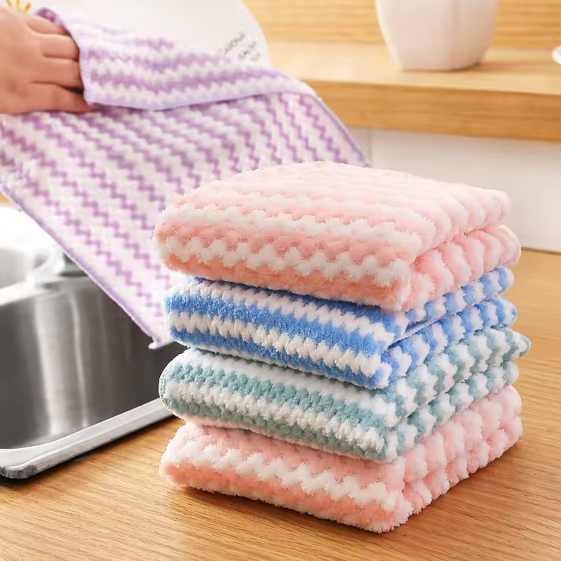 High Quality 12pcs Pack Microfiber Anti-grease Surface Dish Cloth Towels| Highly Absorbent Machine Washable Kitchen Towels