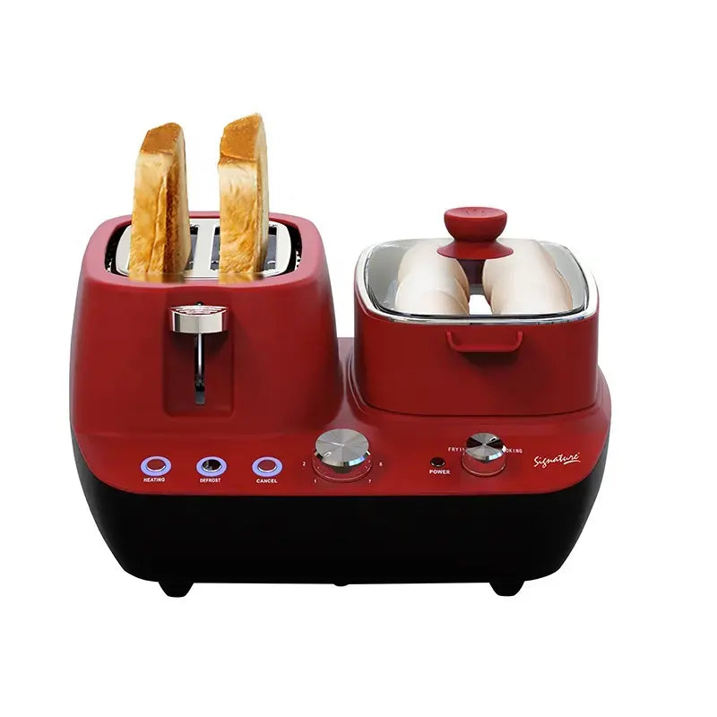 3in1 Multipurpose Breakfast Maker | Multi-Function Toaster, Grill & Coffee Maker | Family-Size Portable Breakfast Machine