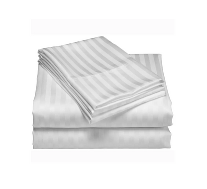 Set of 2 Striped Cotton Bedsheets | 6x6 Size | Includes 2 Bedsheets & 2 Pillowcases