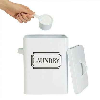 New Multifunction Laundry Powder Tin | 4kg Capacity | Airtight Detergent Container with Scoop & Side Handles