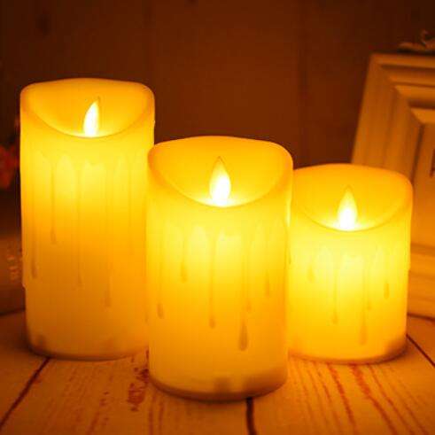 3pcs Classic Battery Operated Flickering Flameless Candles | White | 10cm, 8cm, 7cm | Decorative & Festive Lighting