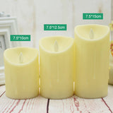 3pcs Classic Battery Operated Flickering Flameless Candles | White | 10cm, 8cm, 7cm | Decorative & Festive Lighting