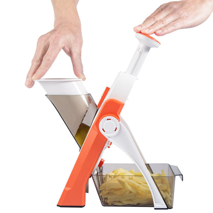 Multifunctional Manual Slicer Rotary Grater | Stainless Steel Rotary Blades Vegetable Cutter | Safe Mandoline Slice Chopper