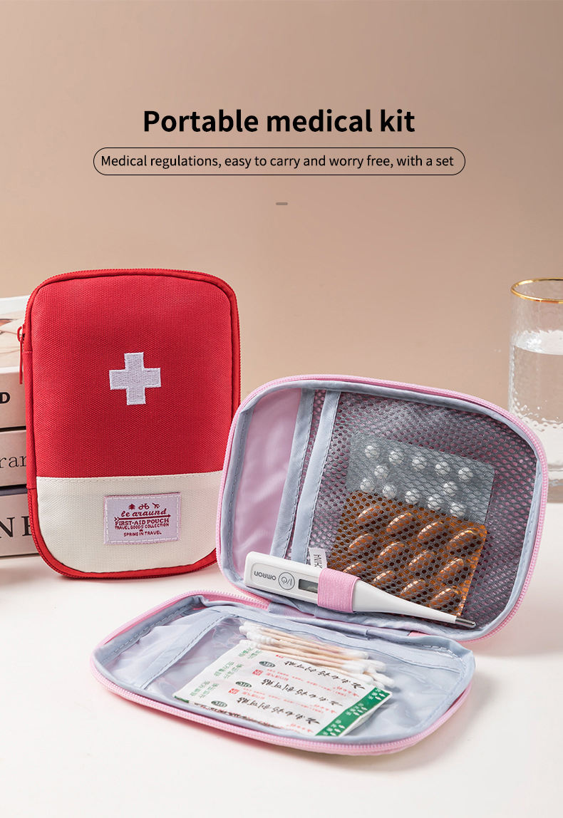 Portable First Aid Pouch | Medicine & Pills Travel Bag