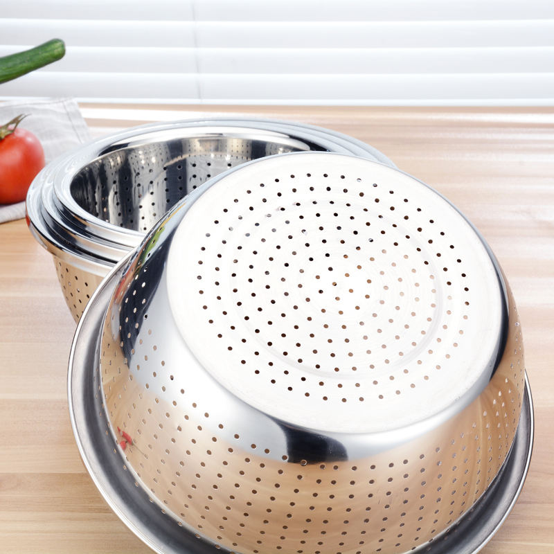 Xifa Stainless Steel Colander | Rust-Resistant Drain & Strainer in 28cm & 30cm | Versatile Kitchen Essential