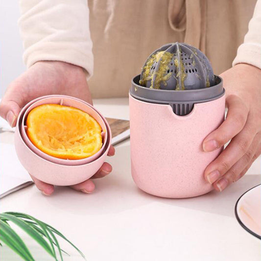 2in1 Manual Juicer Squeezer | Portable Citrus Fruit Juicer & Mini Blender | Hand Pressed Juice Maker