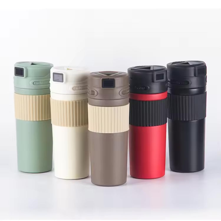 High-Quality Coffee Thermal Cup with LED Temperature Display | 480ml Double-Walled Stainless Steel Tumbler