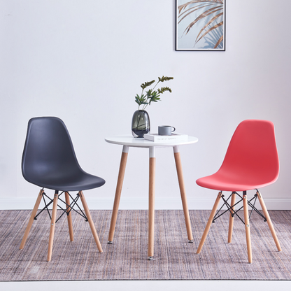 Modern Soft Seat Cushion PP Dining Chair | Tulip Plastic Easy Install Chair with Wooden Legs | Candy Color Leisure Chair for Café, Hotel, and Outdoor Use