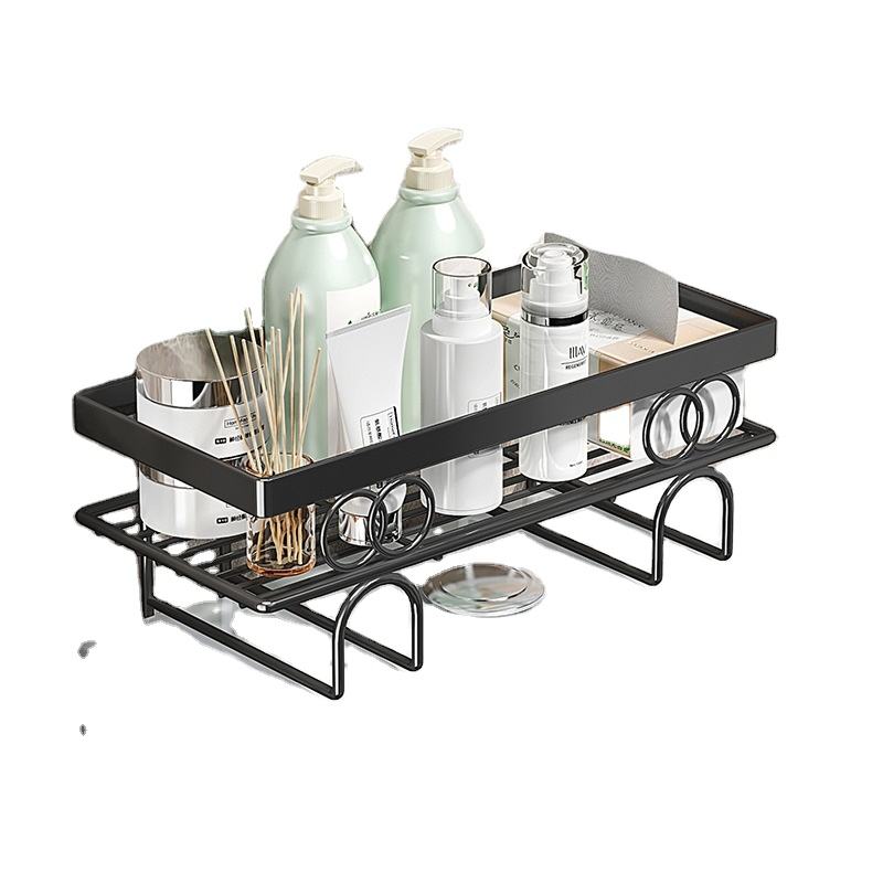 Multifunctional Metallic Toilet Storage Rack | Space Saving Bathroom Organizer | Black & Gold