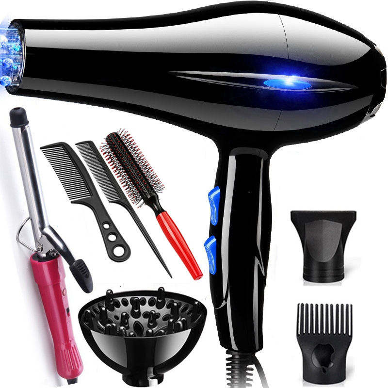 12 Pcs Professional Salon Barber Styling Tools | 220V Hair Dryer with Accessories | 1200 Motor Power