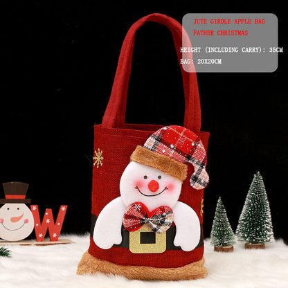 Christmas Gift Bags | Santa Claus, Snowman & Deer Designs | Children's Candy & Gift Handbag | Holiday Decorations