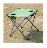 Lightweight Portable Foldable outdoor Camping Picnic Table with 2 Cup Holders and Carry Bag | Green 45x48x48cm