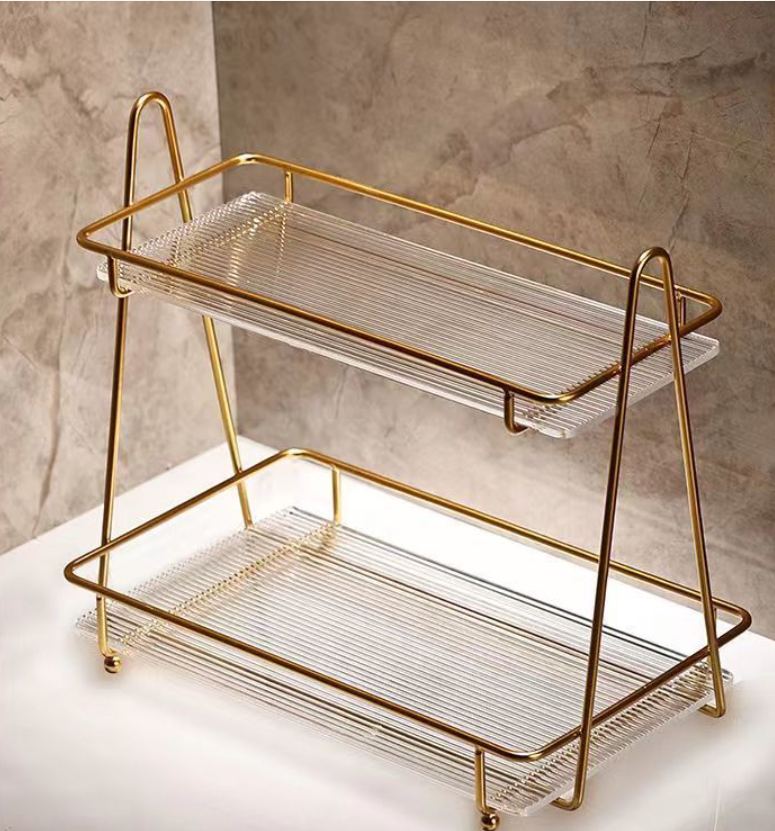 Vanity Multipurpose Acrylic Rack  | Desktop Storage Organizer | 33cm (L) x 19cm (W) x 30cm (H)