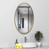 Oval Gold Vanity Mirror | High Quality Modern Bathroom Mirror | Wall-Mounted Makeup & Wall Decor