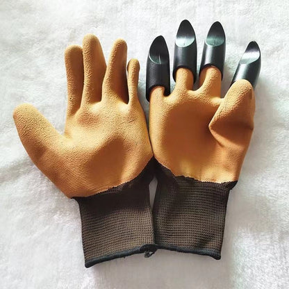 Gardening Gloves Pair | Durable, Waterproof & Puncture Resistant Gloves with Claws for Digging | Available in Green, Purple, Brown with Black