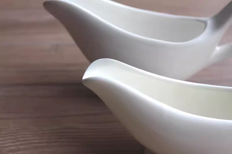 230ml Fine Porcelain Gravy Boat | White Ceramic Sauce Bowl