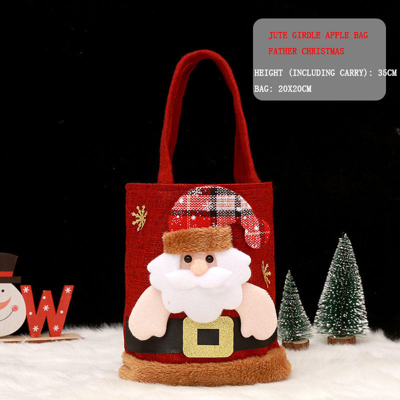 Christmas Gift Bags | Santa Claus, Snowman & Deer Designs | Children's Candy & Gift Handbag | Holiday Decorations