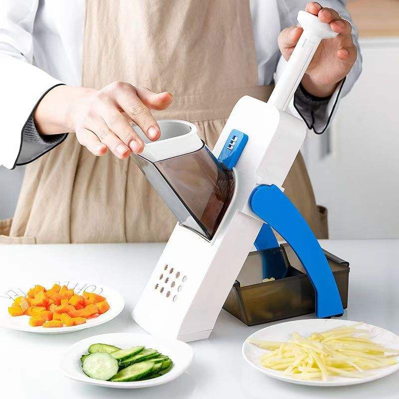 Multifunctional Manual Slicer Rotary Grater | Stainless Steel Rotary Blades Vegetable Cutter | Safe Mandoline Slice Chopper