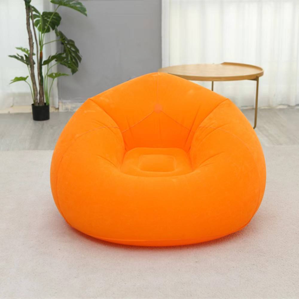 Inflatable Lazy Sofa Chair | Outdoor & Indoor Flocking Inflatable Single Chair for Adults and Students with Free Pump | PVC Plush Football Sofa Lounge