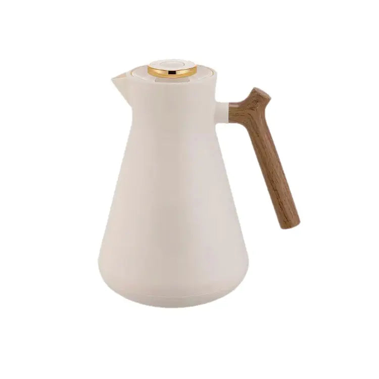 Wooden Handle Thermal Insulated Vacuum Flask | 1.45L | Cream, Light Brown, Green