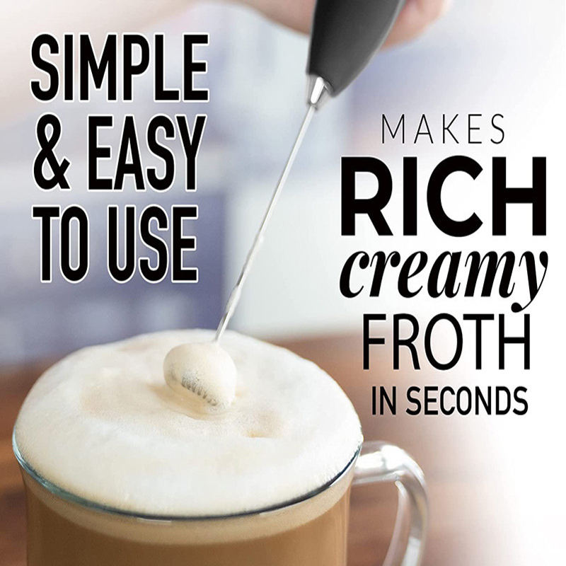 Handheld Milk Frother | Mini Electric Coffee Foamer & Cream Whisk Mixer | Portable Latte, Cappuccino & Egg Beater Blender