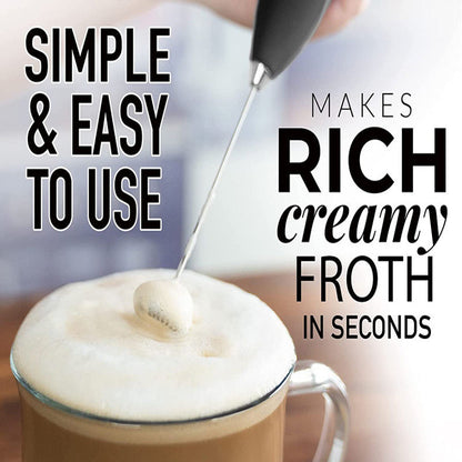 Handheld Milk Frother | Mini Electric Coffee Foamer & Cream Whisk Mixer | Portable Latte, Cappuccino & Egg Beater Blender