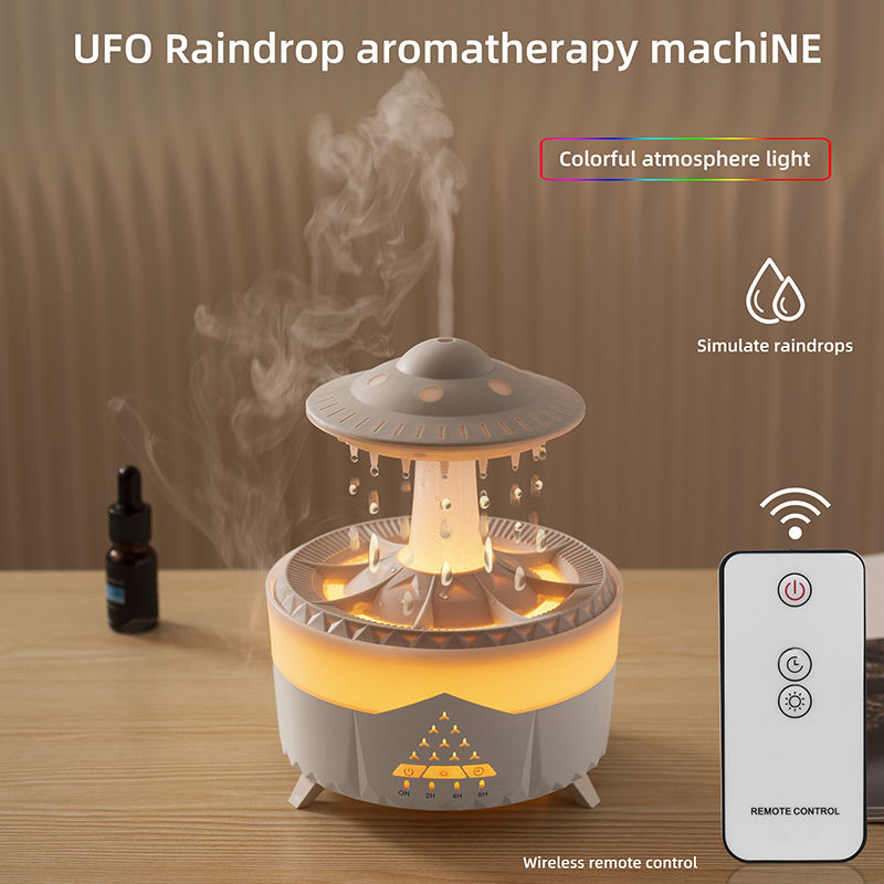 350ml Water Raindrops Ultrasonic Air Humidifier | Handmade Glass Diffuser