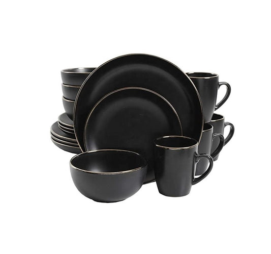 24 Piece Ceramic Dinner Set | Elegant Dining Collection with Dinner Plates, Side Plates, Bowls, and Cups