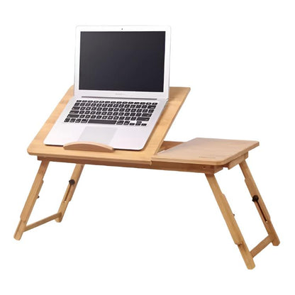 Foldable Multipurpose Bamboo Laptop Table | Double Cooling Fans | Drawer | Portable Design