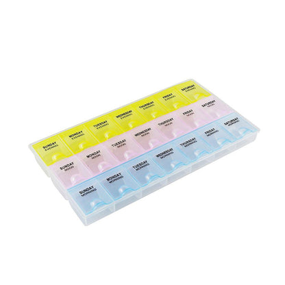 28 Grid Plastic Tablets Organizer Planner | 7 Day Organizer with Snap Lids | Weekly Reminder