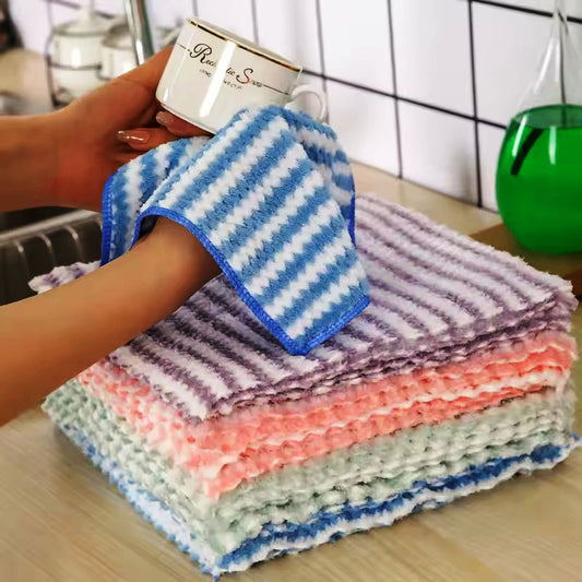 High Quality 12pcs Pack Microfiber Anti-grease Surface Dish Cloth Towels| Highly Absorbent Machine Washable Kitchen Towels