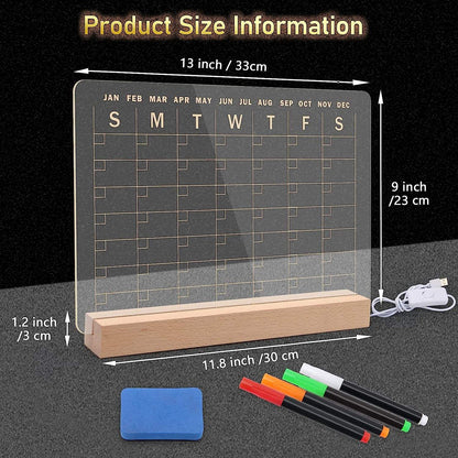 33x23 cm Office Home Desktop Planner with LED Stand | Includes 4 Pens, Pen Holder, & Eraser | Professional & Home Desk Organizer