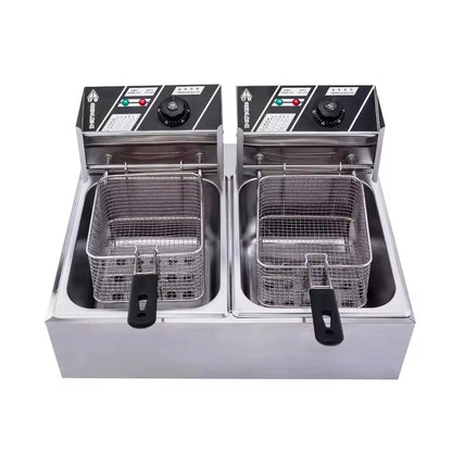 Double Electric Fryer | 6L Capacity | Dual Basket Design | Efficient Heating & Easy Cleaning