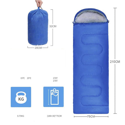 High Quality Portable Foldable Cotton Camping Sleeping Mat Bag | 20~10 Degree Envelope Style | Waterproof, Thick Outdoor Camping Mats Sports, Camping, Hiking | Available in Green, Red, Blue | 210cm x 75cm