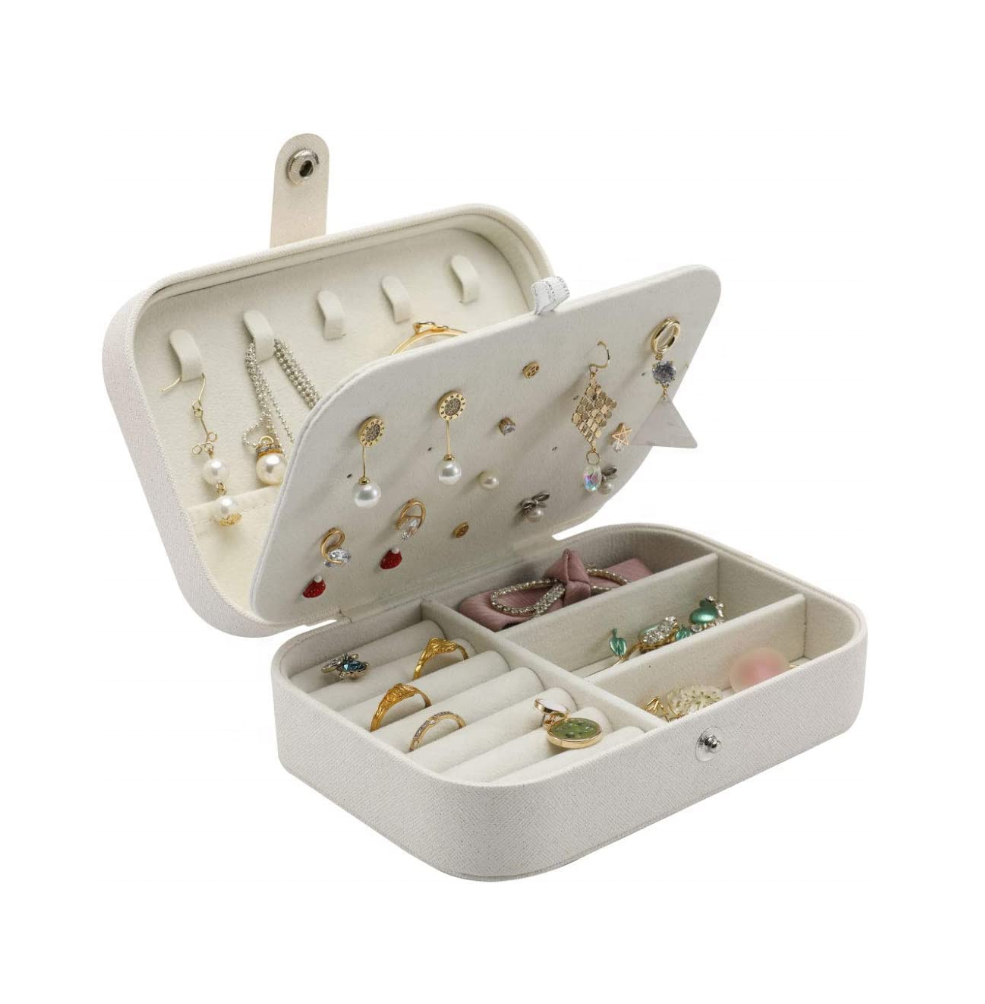 Travel Jewelry Case | Small Portable Jewelry Organizer for Rings and Earrings | Compact Jewelry Storage Box