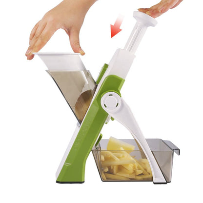 Multifunctional Manual Slicer Rotary Grater | Stainless Steel Rotary Blades Vegetable Cutter | Safe Mandoline Slice Chopper