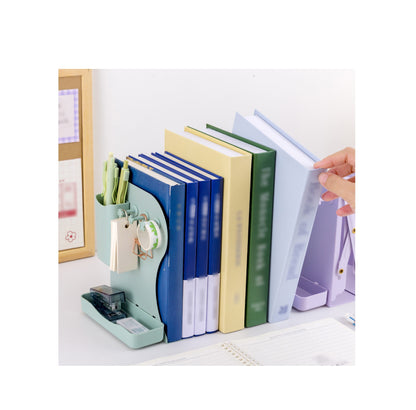 Expandable Metallic Bookshelf Sturdy Telescopic Book Stand with Magnetic Pen Holder, Ideal for Books, Magazines, and DVDs| Office Organization