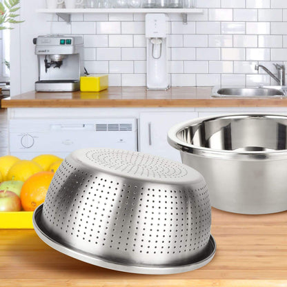 Xifa Stainless Steel Colander | Rust-Resistant Drain & Strainer in 28cm & 30cm | Versatile Kitchen Essential