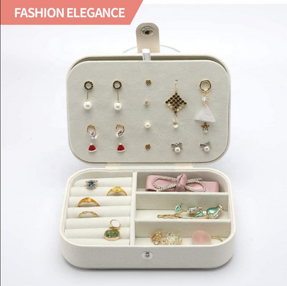 Travel Jewelry Case | Small Portable Jewelry Organizer for Rings and Earrings | Compact Jewelry Storage Box