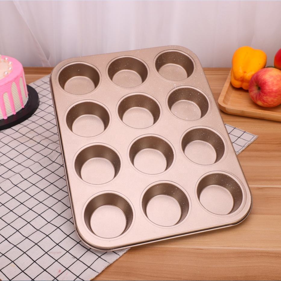 Heavy Duty Cupcake Tray | Mini Muffin Baking Pan | Carbon Steel, Dishwasher Safe | 12 Hole & 6 Hole Options