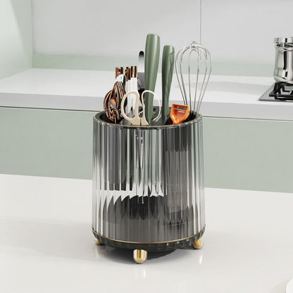 Luxury MultiFunctional Rotary Knife Rest | Elegant Color Matching Lattice Drainage Knife Storage Rack | Kitchen Utensil Caddy